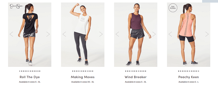 Image of 4 different workout outfits