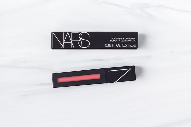 Nars Powermatte lip pigment in Call me with it's packaging on a white background