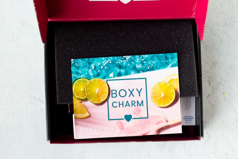 Opened July 2020 BoxyCharm with Sunshine insert card on top