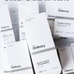 a pile of products from The Ordinary with the glycolic toning solution on top