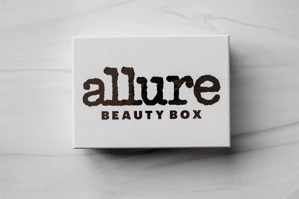 August 2020 Allure beauty box on a white background
