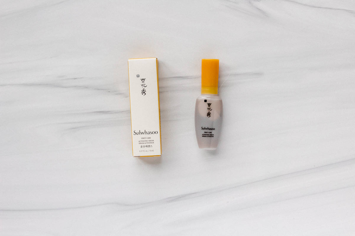 Sulwhasoo First Care Activating Serum sample on a white background