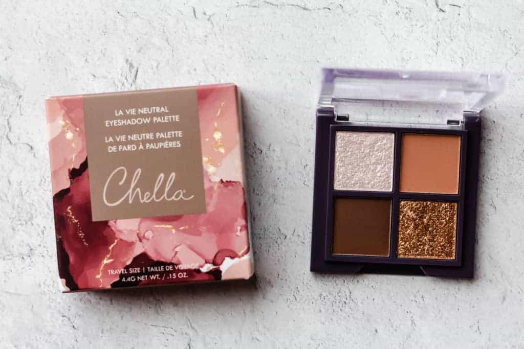 Chella Hello Beautiful Eyeshadow Palette opened on a white background to show the shades inside