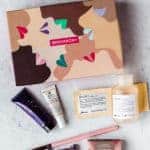 October 2020 birchbox box and beauty items with text overlay