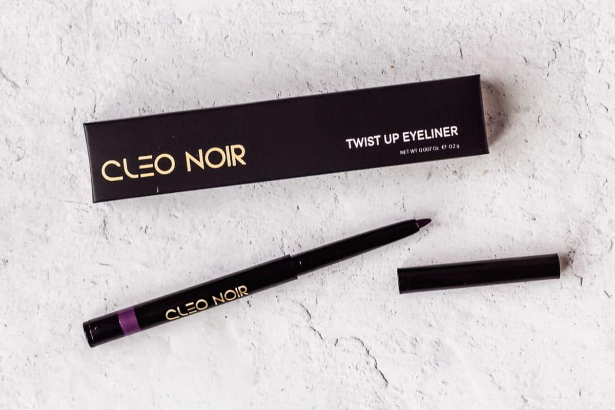 Cleo Noir Twist Up Eyeliner in purple on a white background