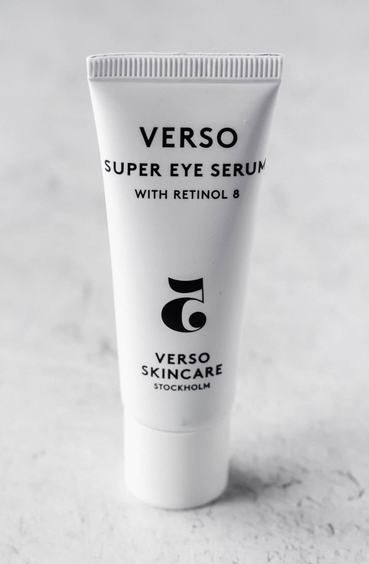 Verso Super Eye Serum with Retinol 8 tube on a white background