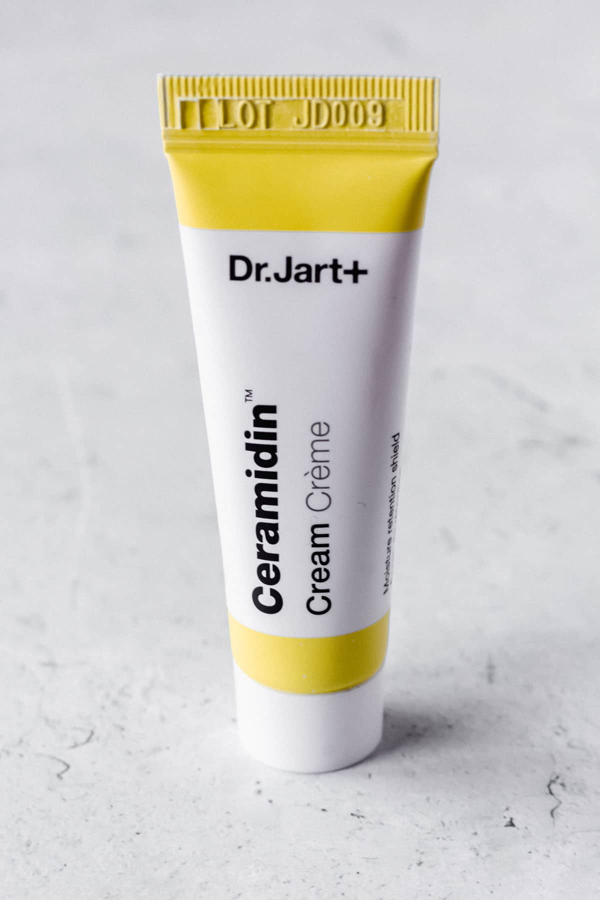 Dr. Jart Ceramide Cream sample size tube on a white background