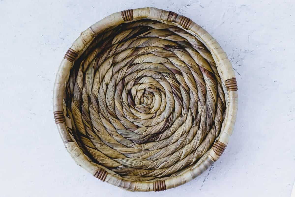 Round basket on a white background