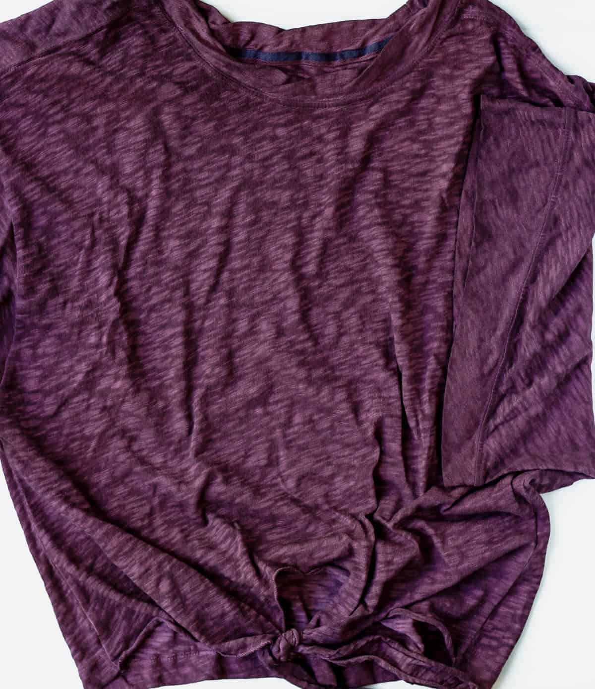 pilcro shelley washed top in plum 