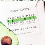 Glow Recipe Avocado Melt Retinol Sleeping Mask with text overlay