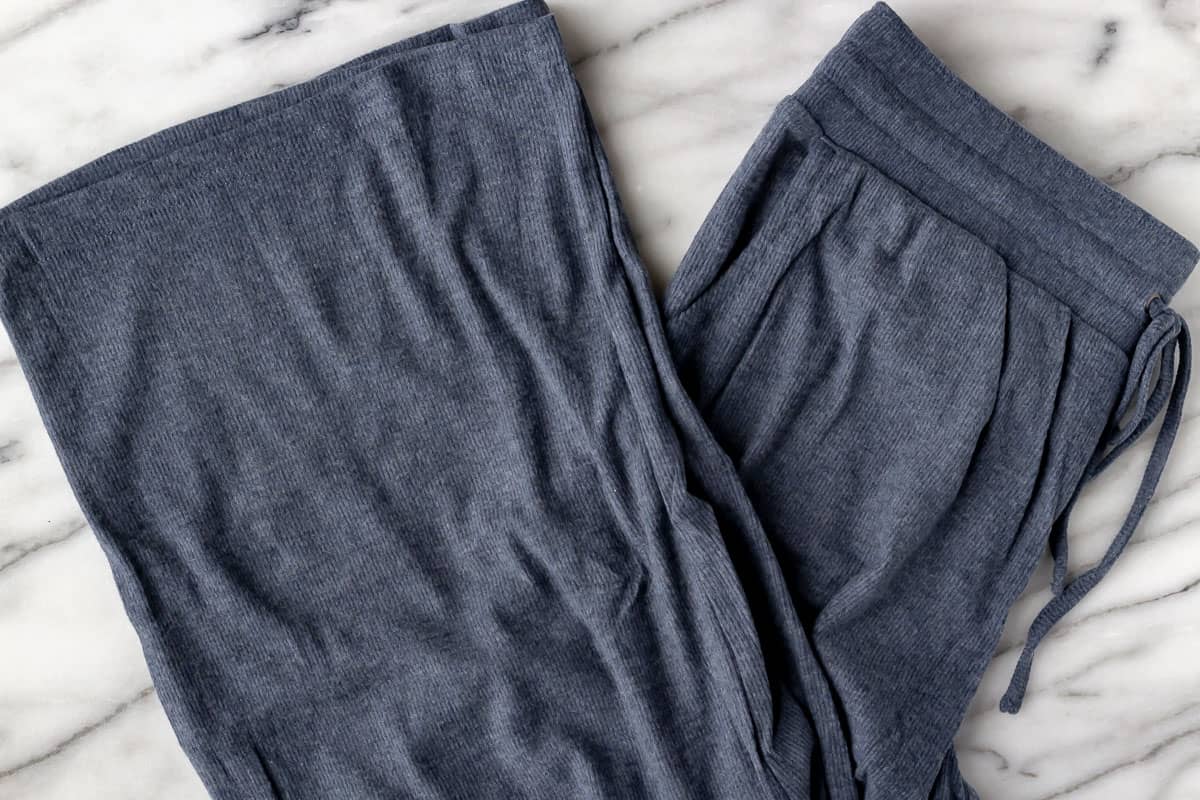 Balanced Collection Sophia Jogger Pants in blue gray.